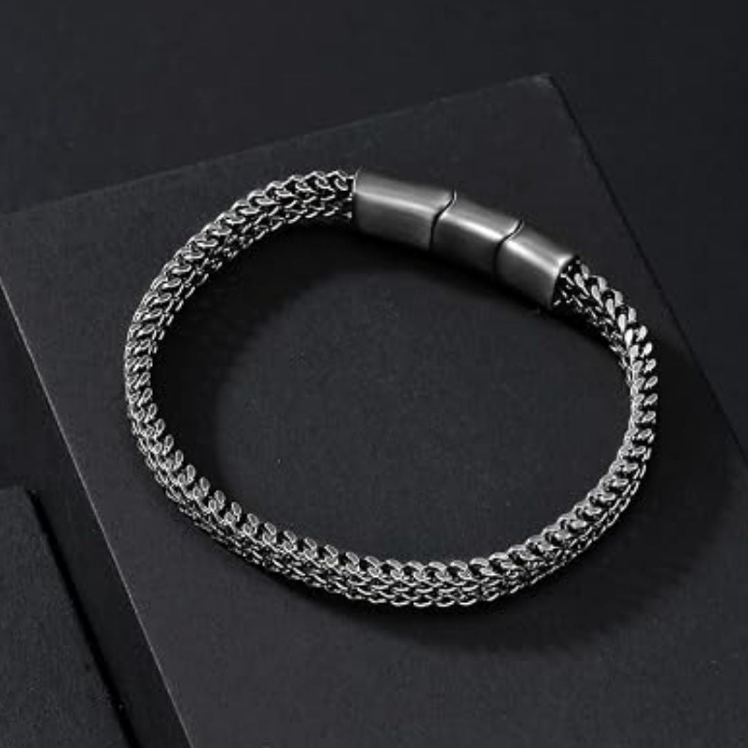 Maximilian – Markantes Königsketten-Armband in Gunmetal