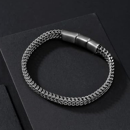 Maximilian – Markantes Königsketten-Armband in Gunmetal