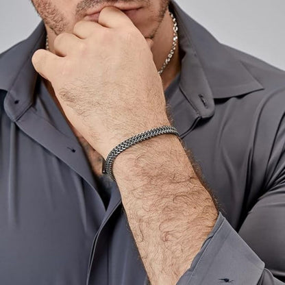 Maximilian – Markantes Königsketten-Armband in Gunmetal