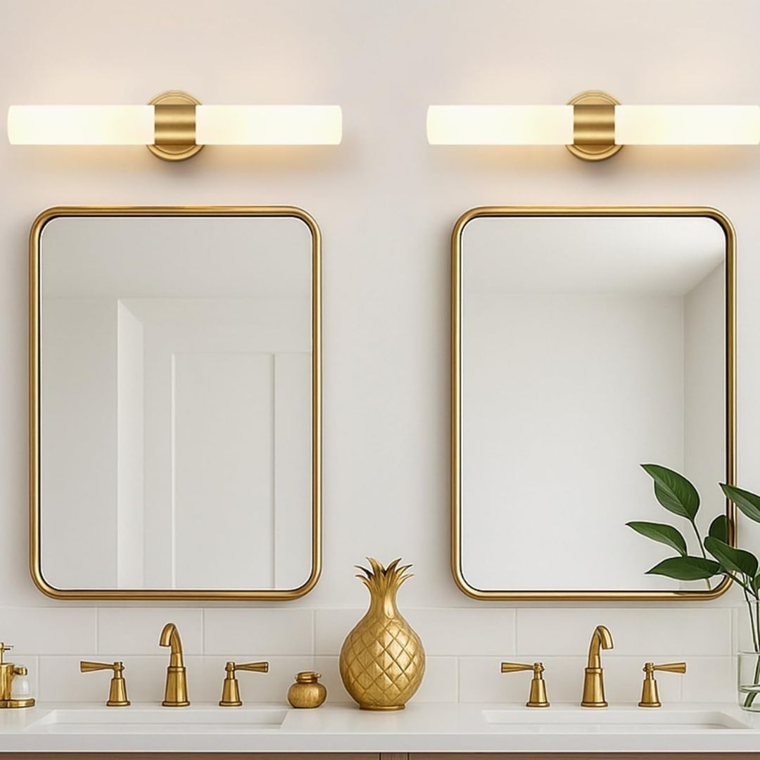 Katrin – Elegante zylindrische LED-Wandleuchte in Messing-Optik